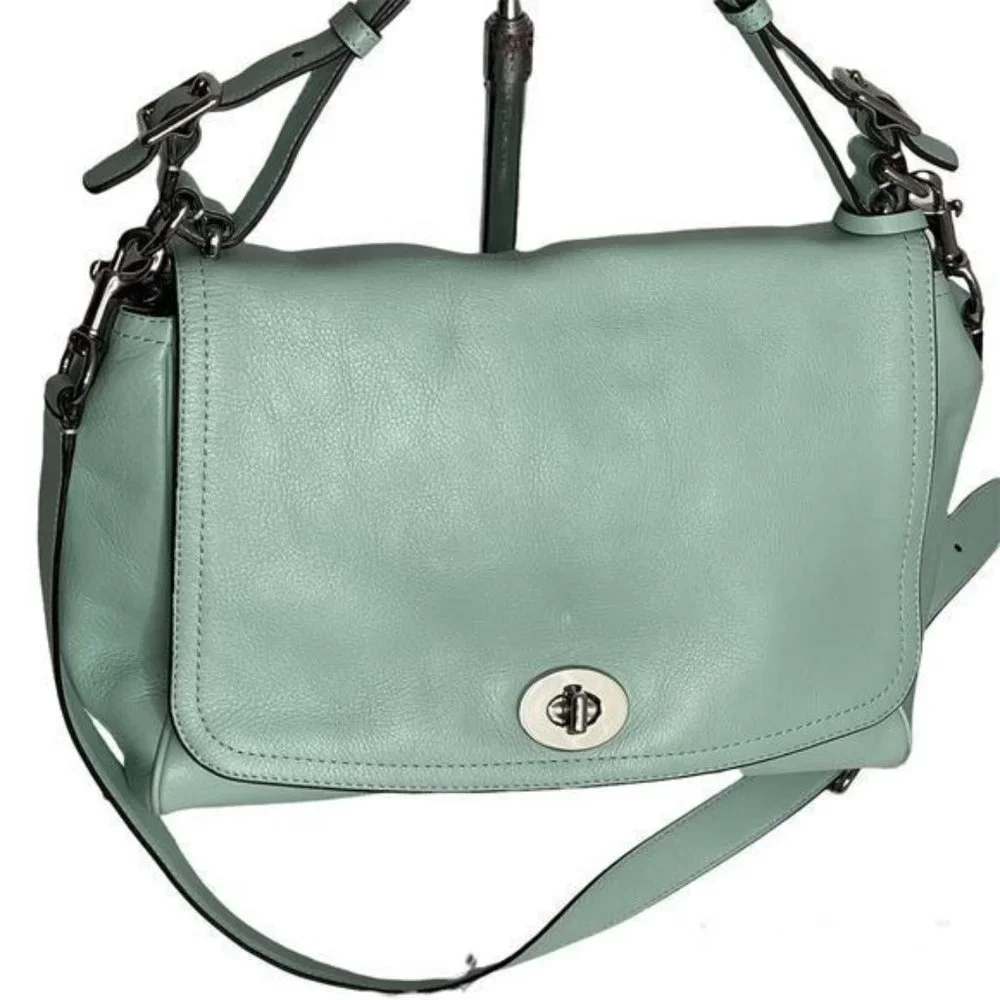 Coach Legacy Romy Top Handle Bag Crossbody Bag Mint Green Handbag - Picture 2 of 12